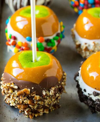 caramel and candy apples